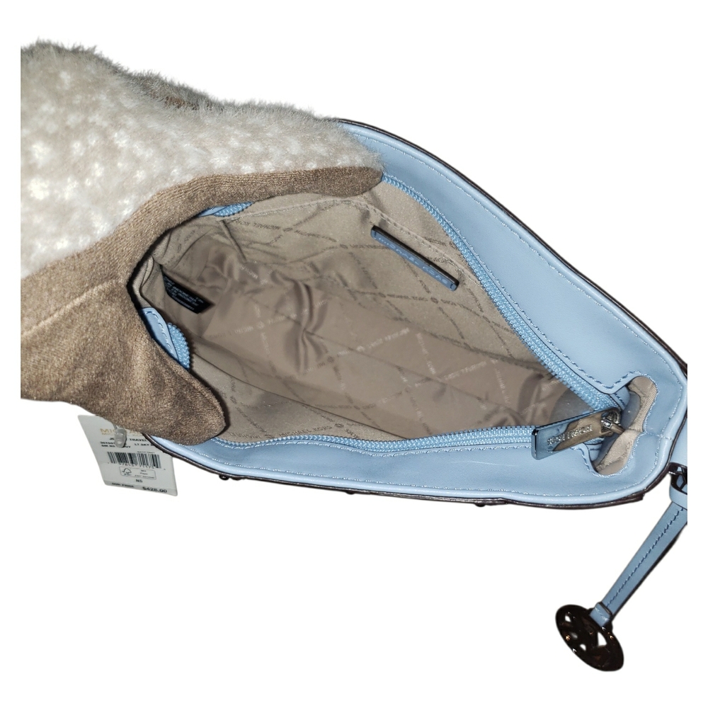 NWT! Michael Kors Light Blue Crossbody Bag w/ Silver Studs (Retail $498) - Picture 3 of 5